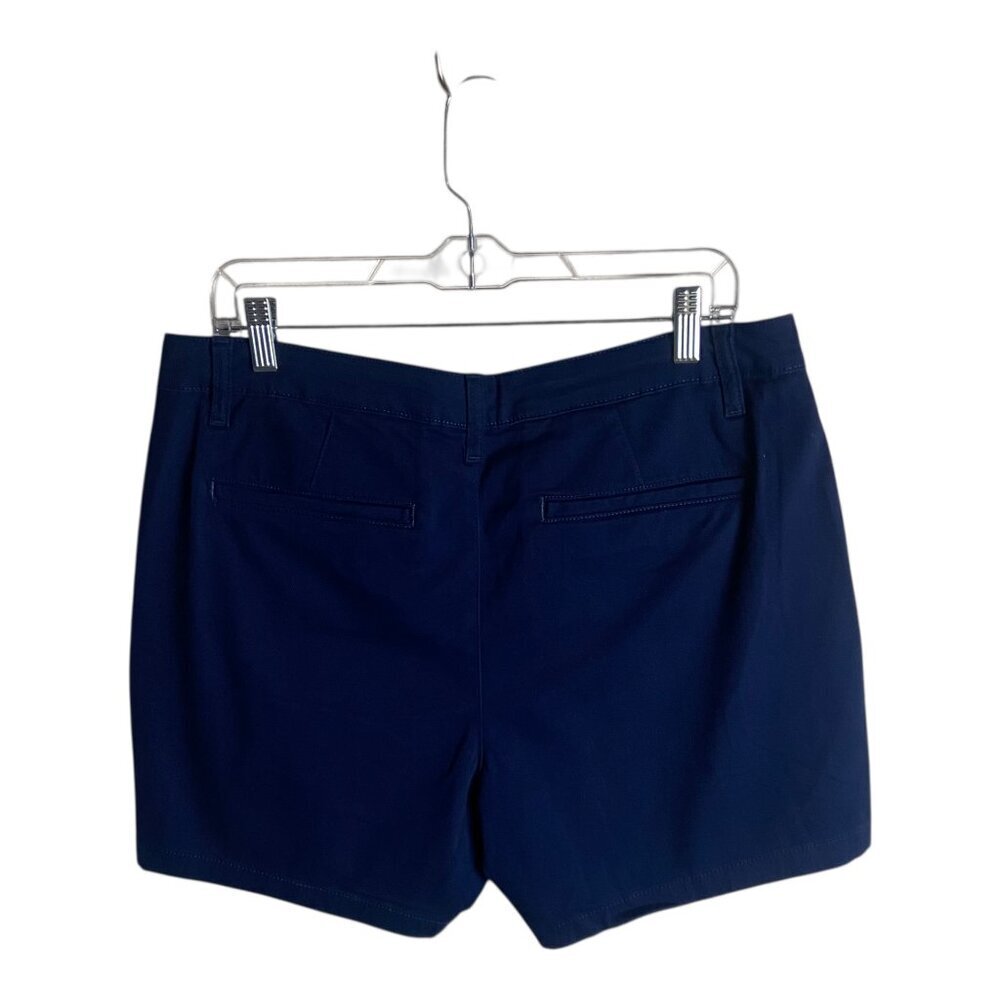 St John's Bay Women's Size 12 Mid Rise Easy Fit Though Hip Thigh Navy Blue 5" - Picture 5 of 7